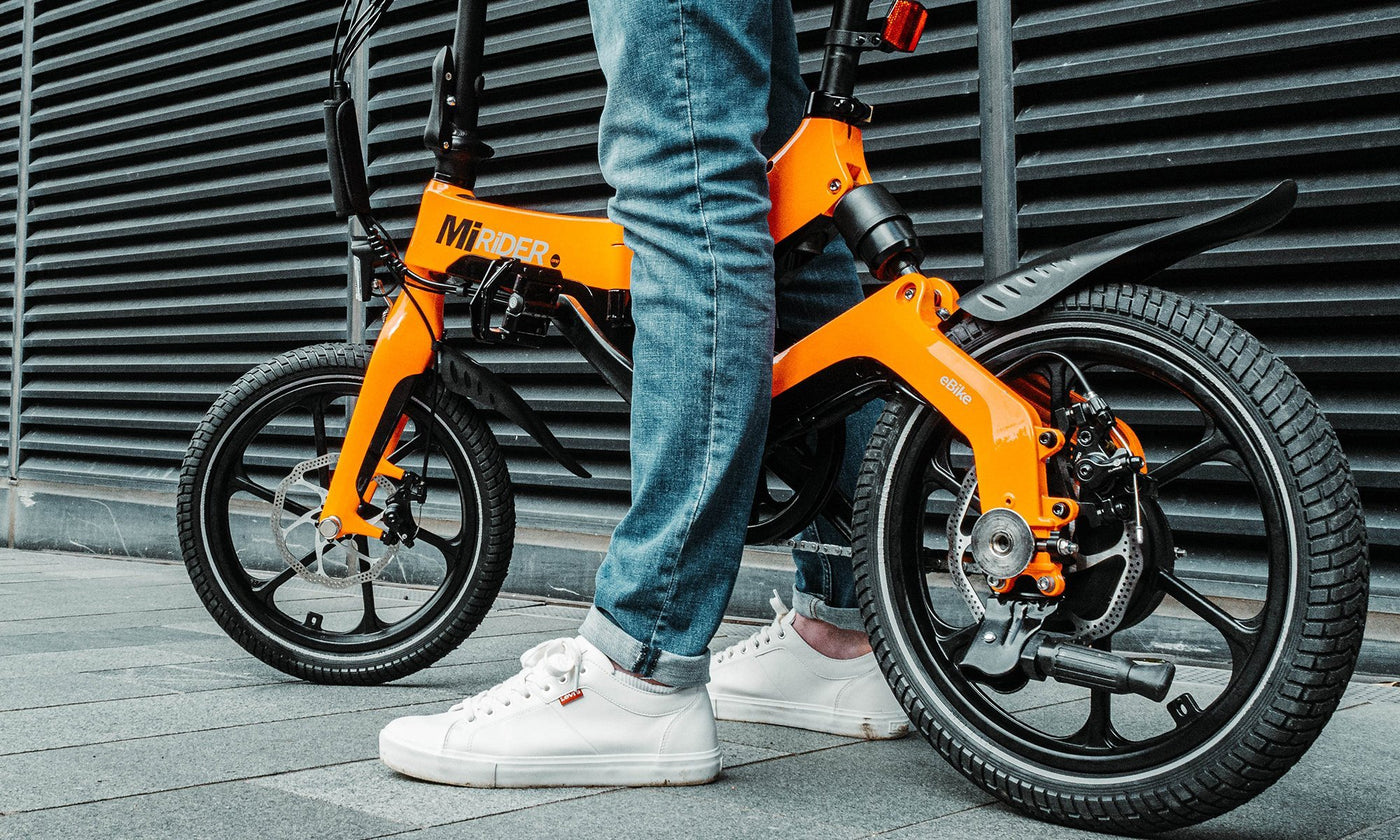 Foldable electric bike: MiRider in Orange