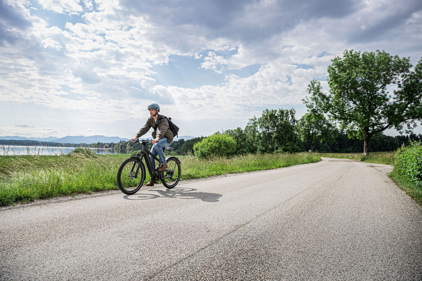 Man on e-bike